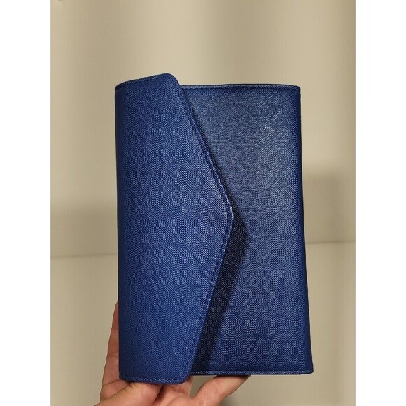 NWOT Casamonal Cobal Royal Navy Blue Envelope Wallet OS RFID Blocking Snap Clos - Picture 8 of 8